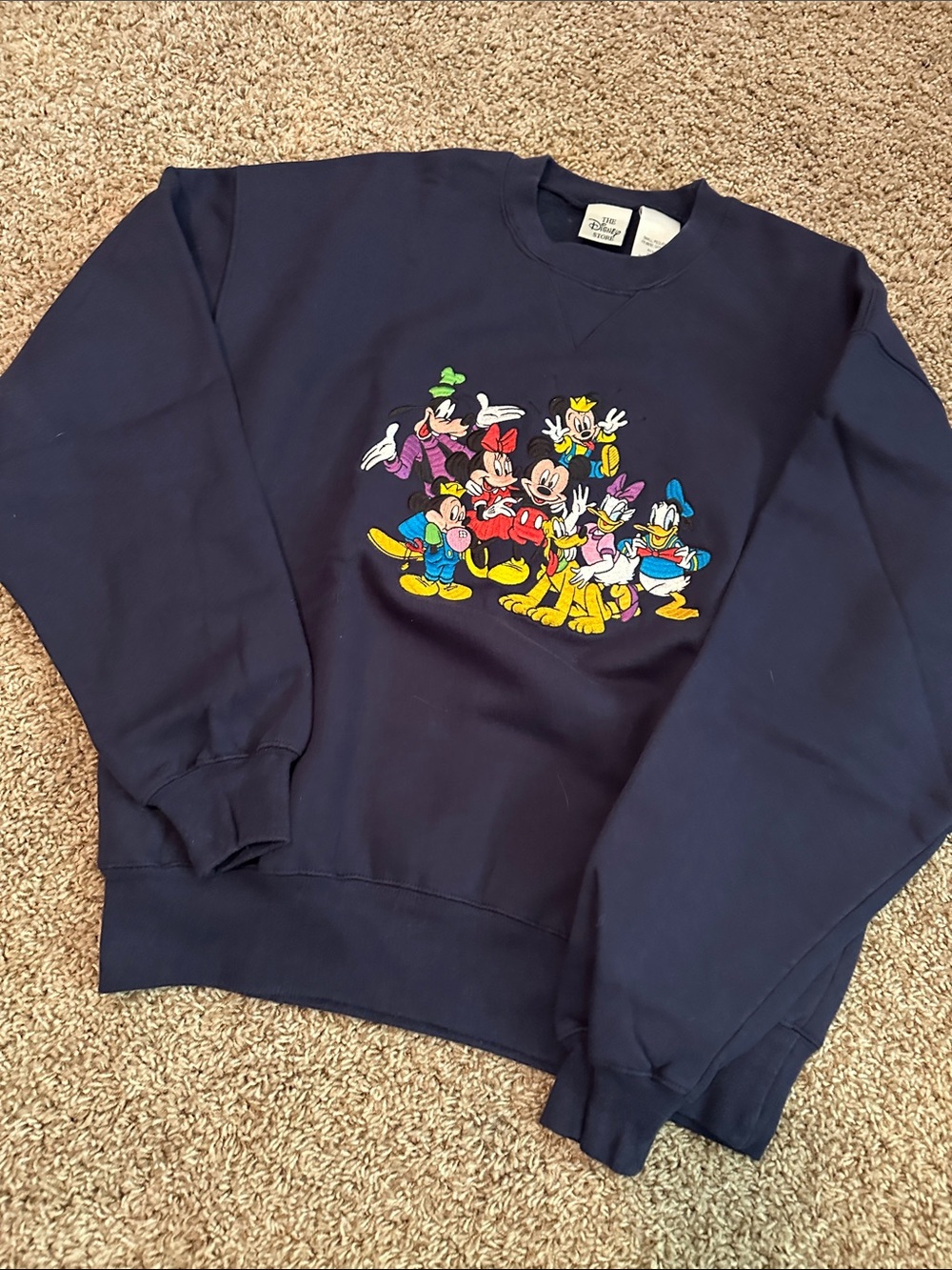 Vintage Disney Store Classic 6 Navy Crewneck 1990s Sweatshirt Mickey and Friends